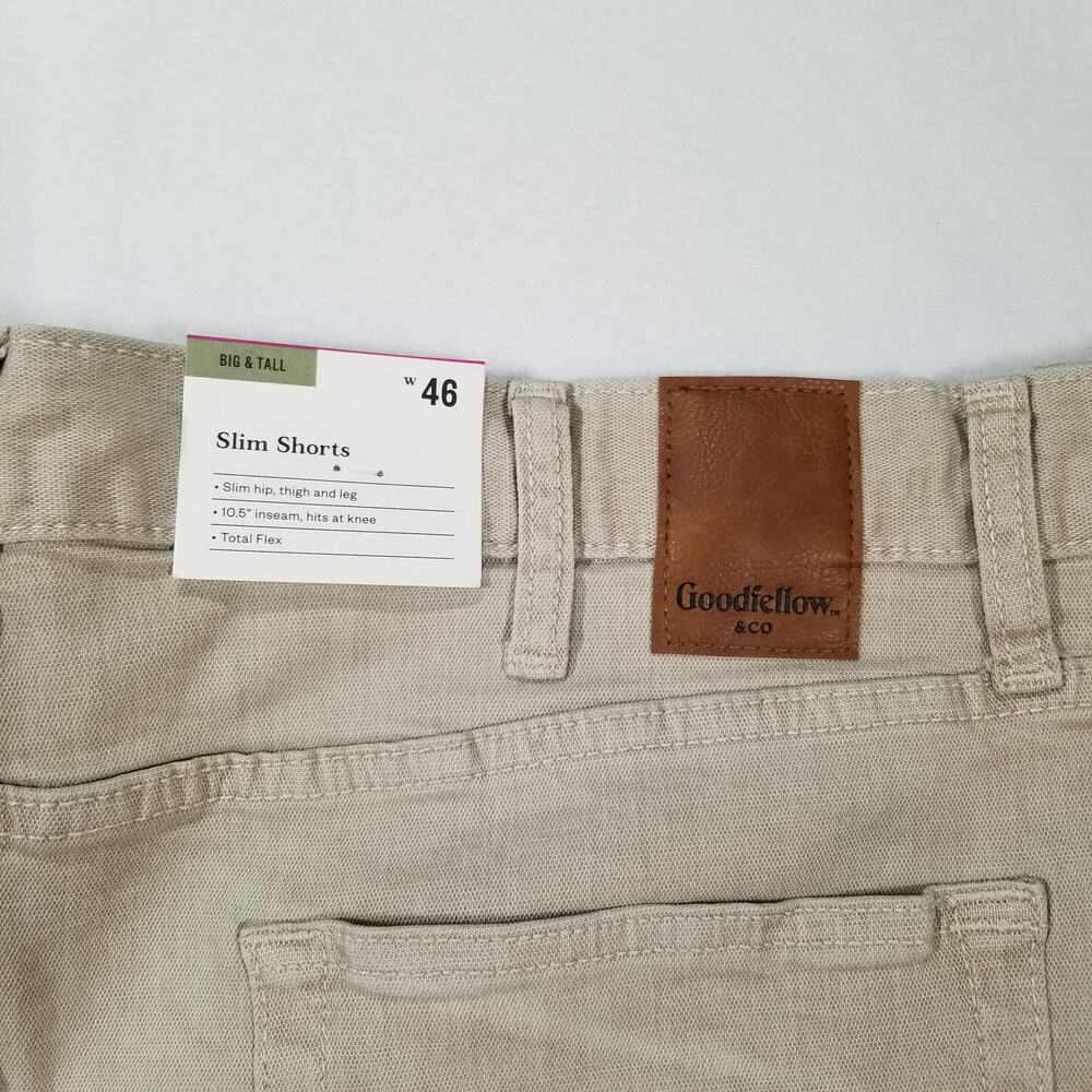 Goodfellow Men's Big & Tall Khaki 5 pocket Slim Leg Shorts, Size 46, New - Picture 8 of 10